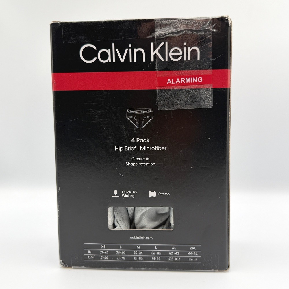 Calvin Klein Hip Brief Men Large Multicolor 4-Pack Microfiber Stretch Briefs NEW - Picture 6 of 9